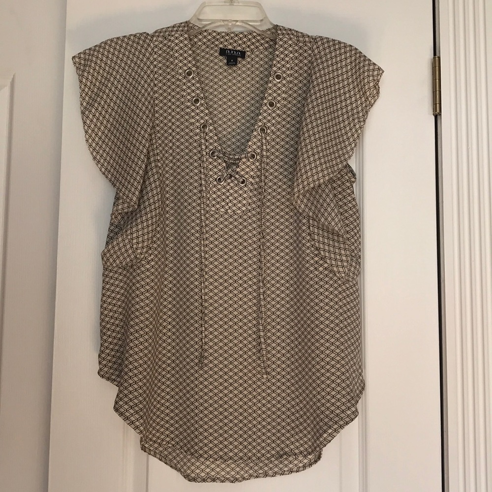Ana Flutter Sleeve Top Size S